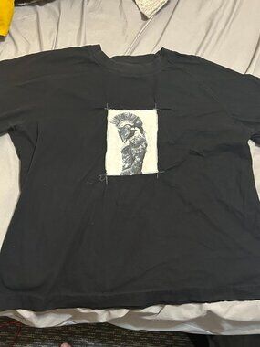 Muji black T Shirt + custom spartan canvas print